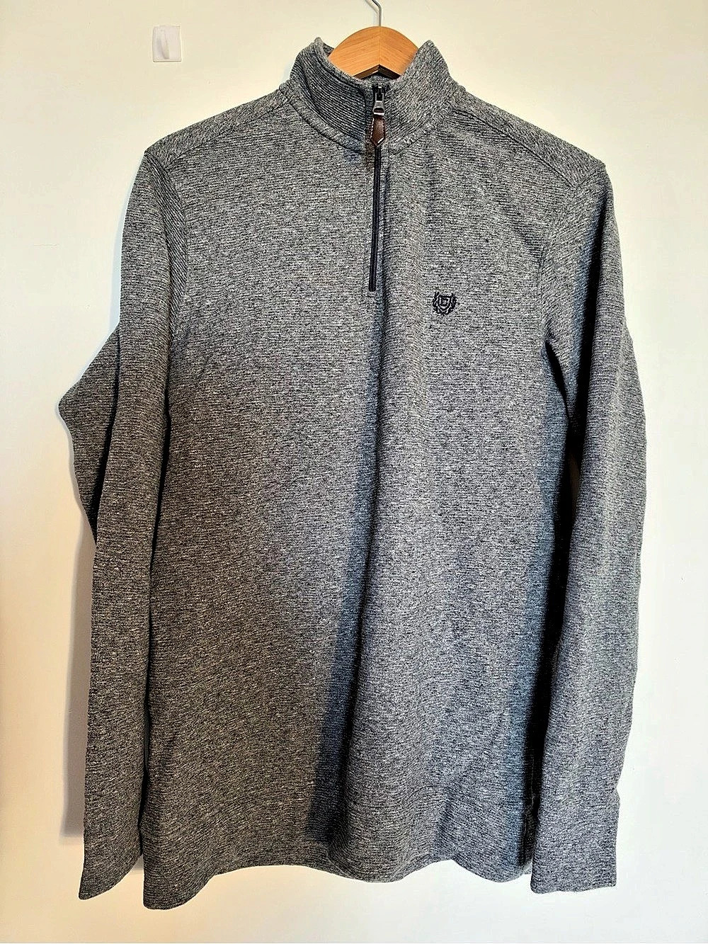 Chaps Men's Gray Quarter-Zip Pullover